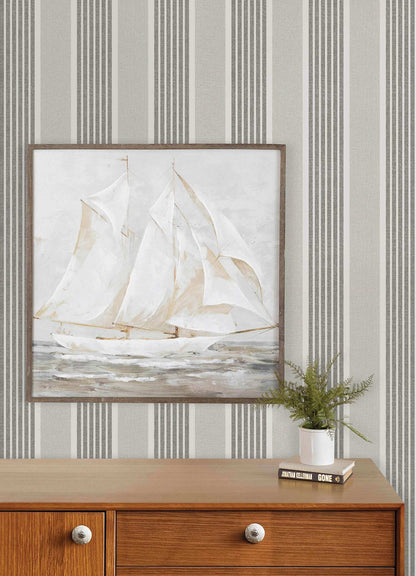 Chesapeake Plaid & Stripe Bingley Wallpaper Sample - Charcoal