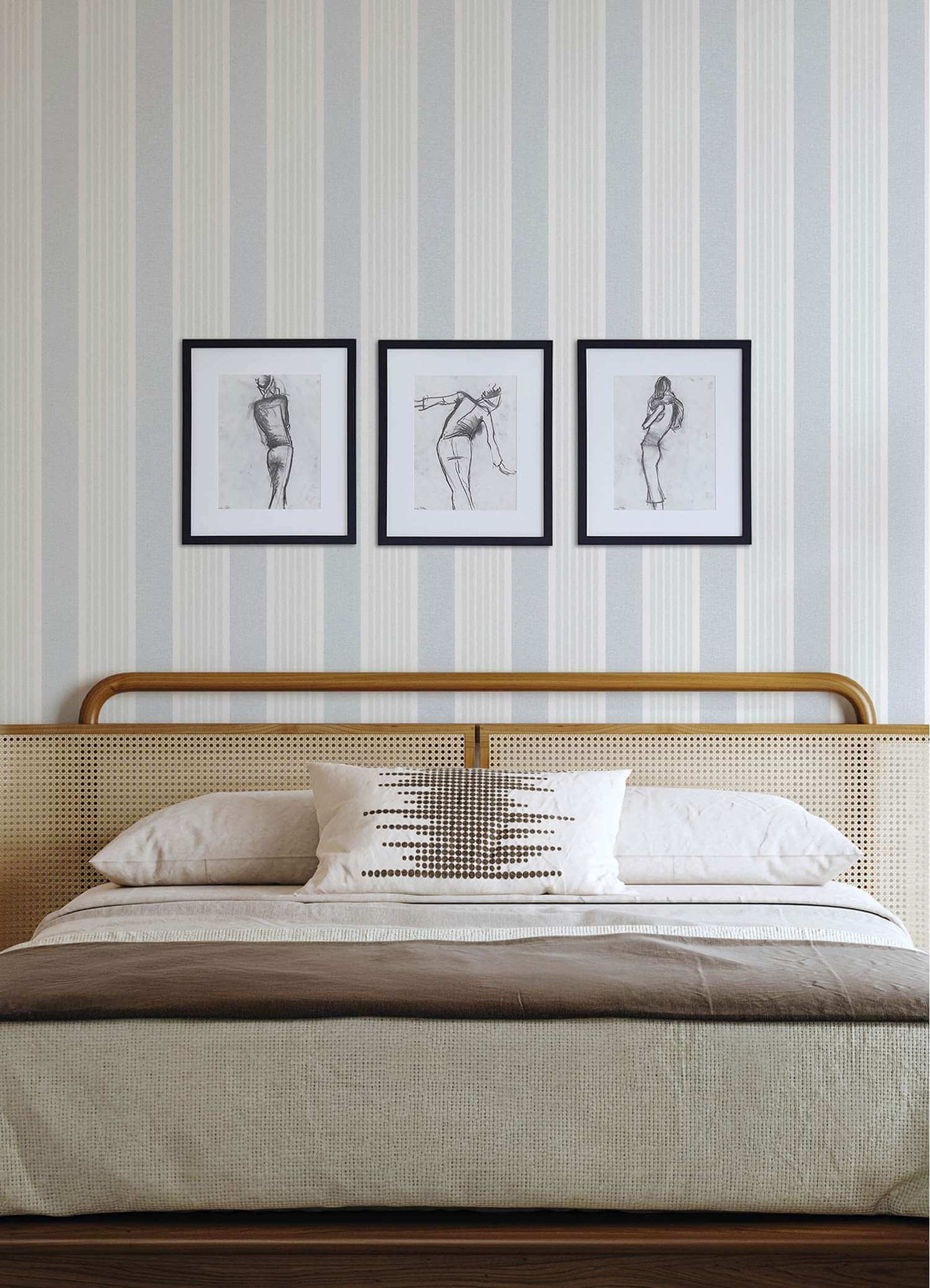 Chesapeake Plaid & Stripe Bingley Wallpaper Sample - Light Blue