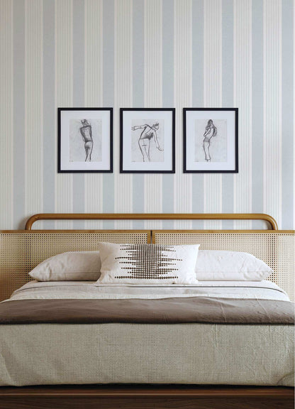 Chesapeake Plaid & Stripe Bingley Wallpaper Sample - Light Blue