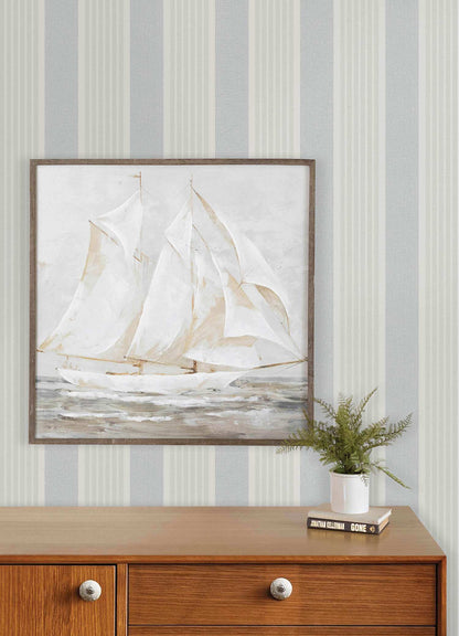 Chesapeake Plaid & Stripe Bingley Wallpaper Sample - Light Blue