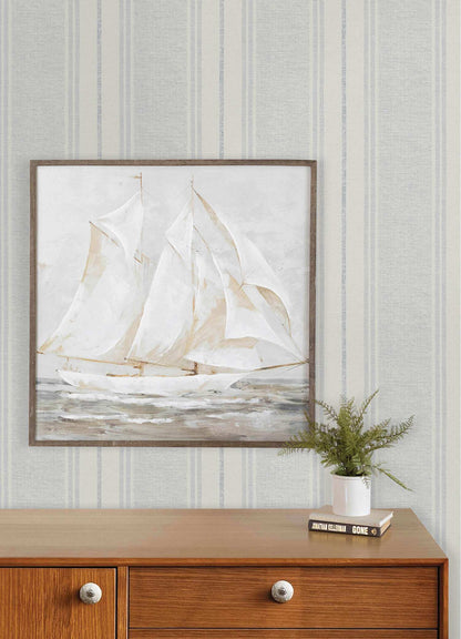 Chesapeake Plaid & Stripe Maddox Wallpaper Sample - Sky Blue