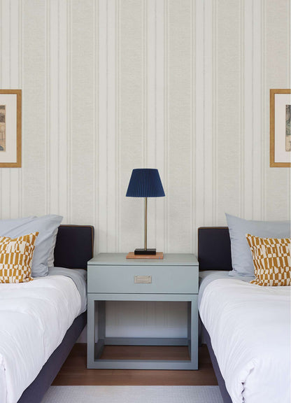 Chesapeake Plaid & Stripe Maddox Wallpaper Sample - Light Gray