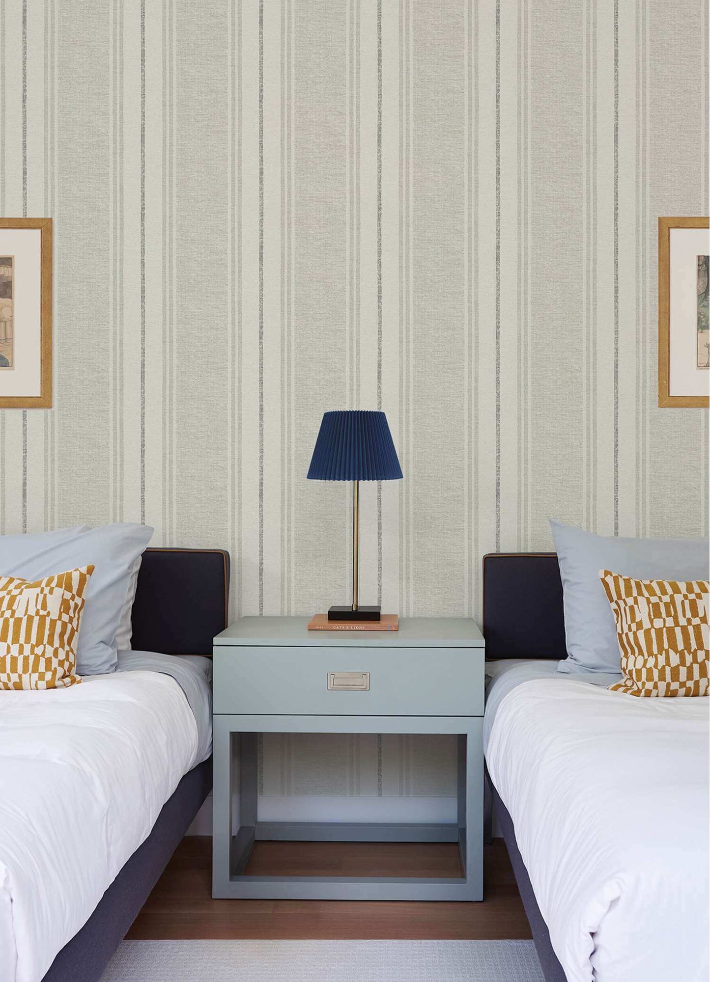 Chesapeake Plaid & Stripe Maddox Wallpaper Sample - Gray