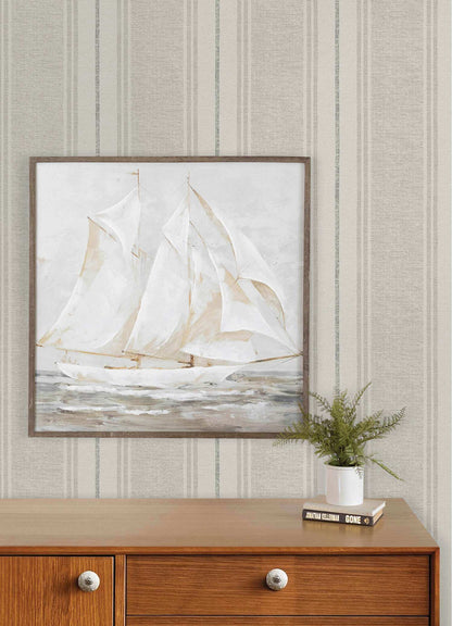 Chesapeake Plaid & Stripe Maddox Wallpaper Sample - Gray