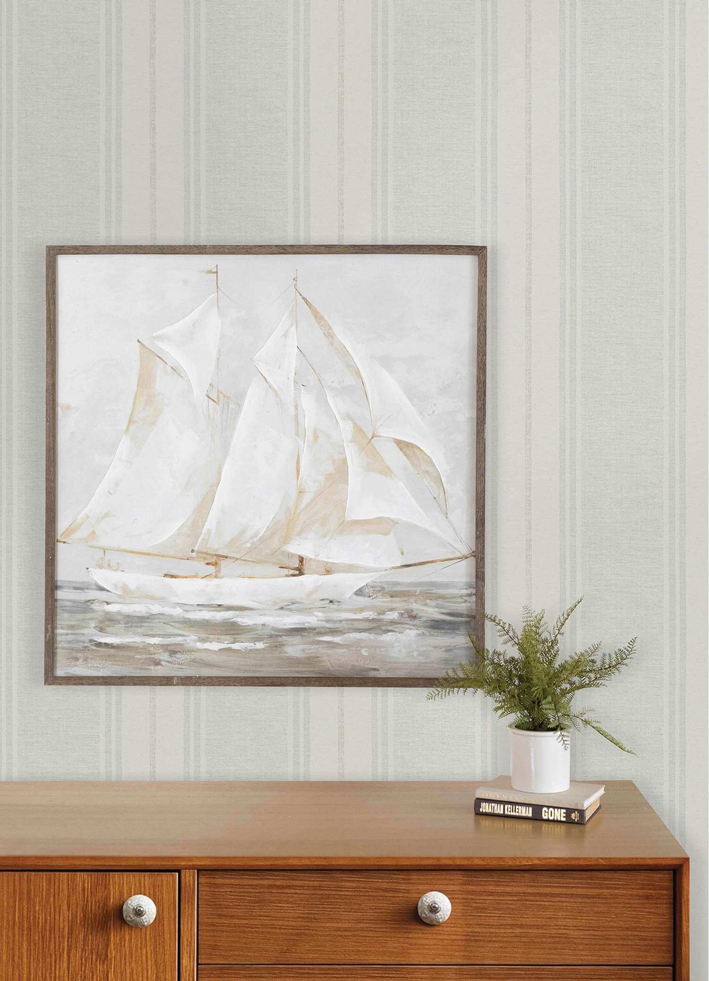 Chesapeake Plaid & Stripe Maddox Wallpaper Sample - Light Blue