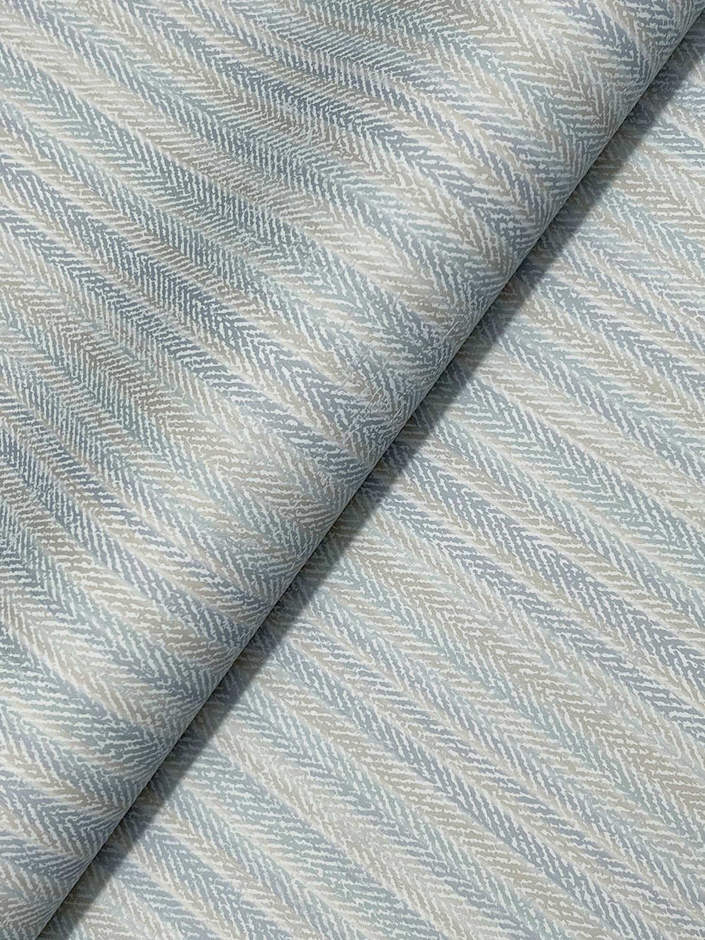 Chesapeake Plaid & Stripe Stokes Chevron Wallpaper Sample - Blue
