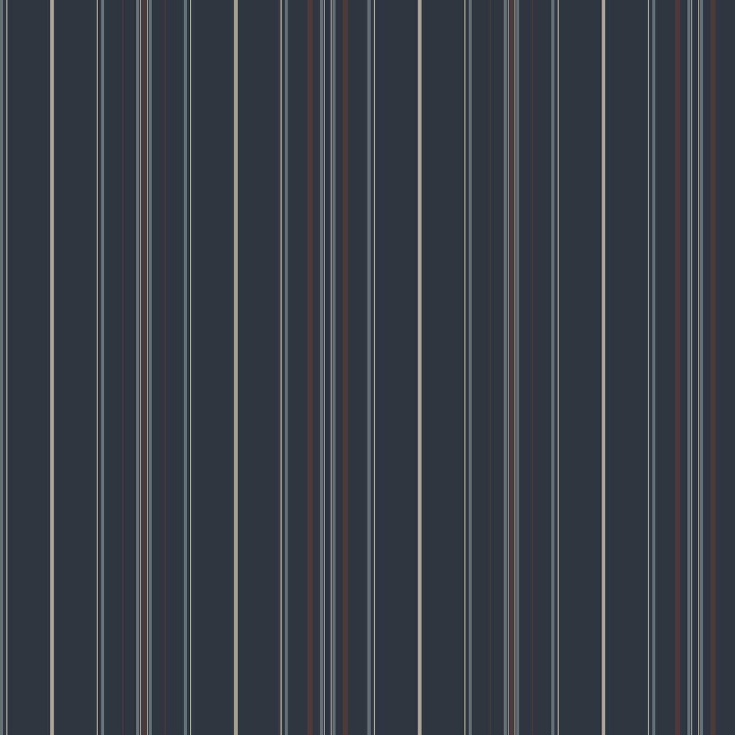 Chesapeake Plaid & Stripe Lascelle Pinstripe Wallpaper Sample - Navy