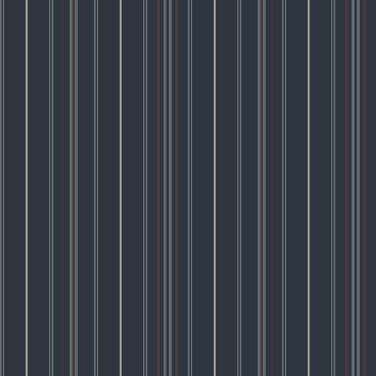 Chesapeake Plaid & Stripe Lascelle Pinstripe Wallpaper - Navy