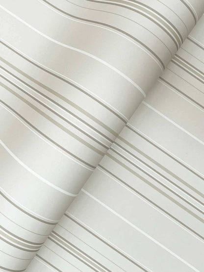 Chesapeake Plaid & Stripe Lascelle Pinstripe Wallpaper - Light Gray