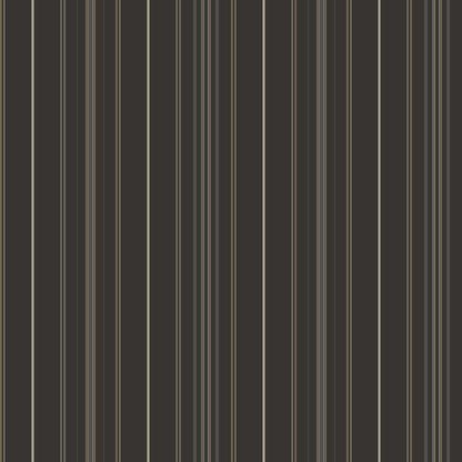 Chesapeake Plaid & Stripe Lascelle Pinstripe Wallpaper Sample - Black