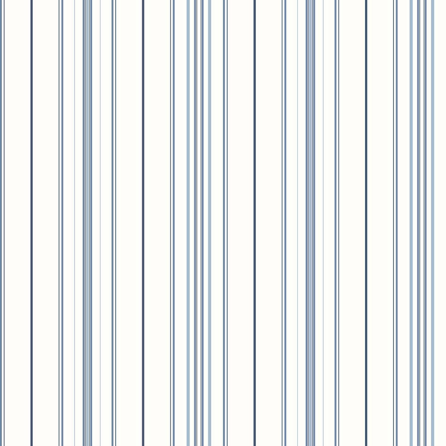 Chesapeake Plaid & Stripe Lascelle Pinstripe Wallpaper Sample - Blue