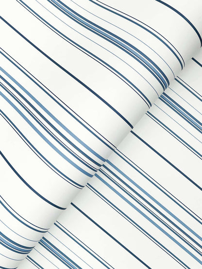 Chesapeake Plaid & Stripe Lascelle Pinstripe Wallpaper Sample - Blue