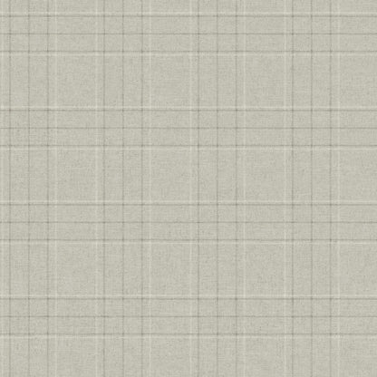 Chesapeake Plaid & Stripe Fox Hollow Wallpaper - Light Gray