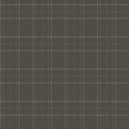 Chesapeake Plaid & Stripe Fox Hollow Wallpaper - Charcoal