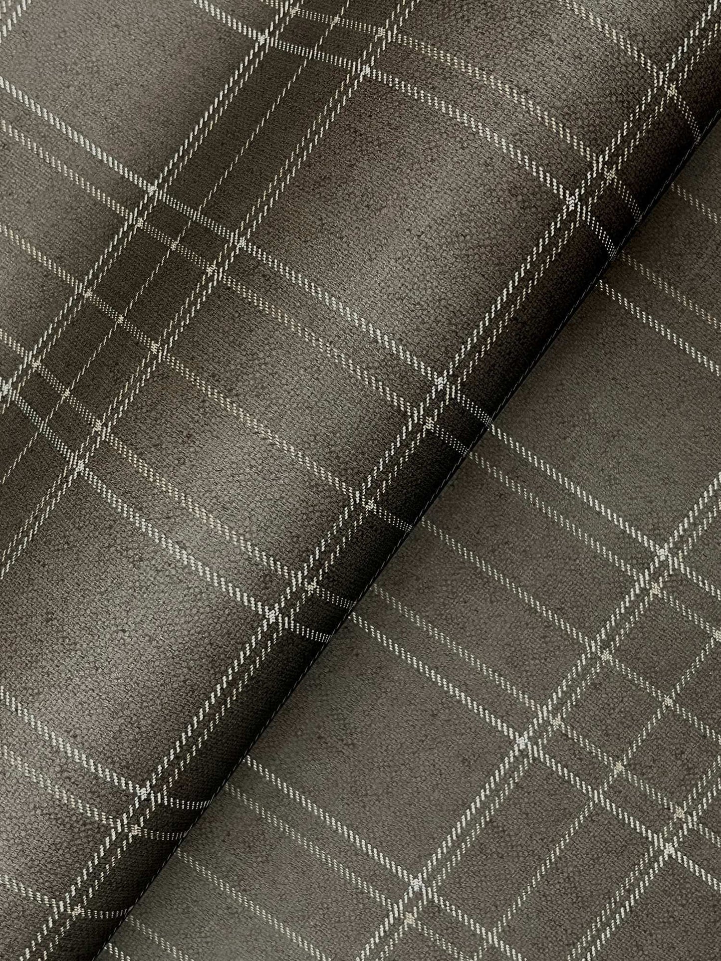Chesapeake Plaid & Stripe Fox Hollow Wallpaper Sample - Charcoal