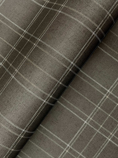 Chesapeake Plaid & Stripe Fox Hollow Wallpaper Sample - Charcoal
