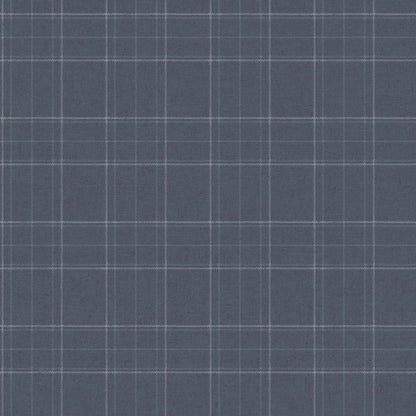 Chesapeake Plaid & Stripe Fox Hollow Wallpaper Sample - Dark Blue