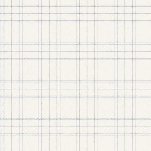 Chesapeake Plaid & Stripe Fox Hollow Wallpaper - White
