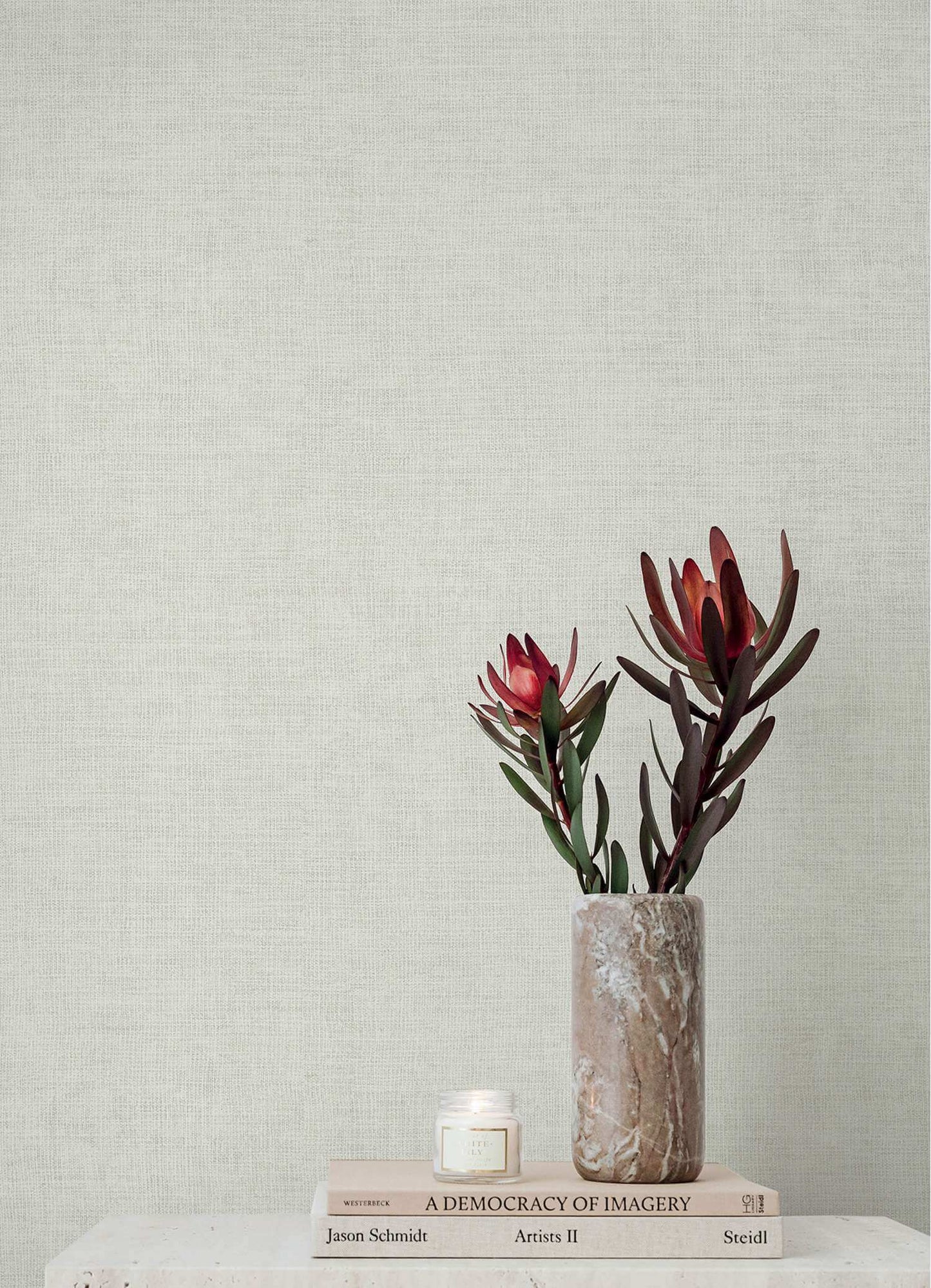 A-Street Prints Portofino Alba Weave Wallpaper - Pearl