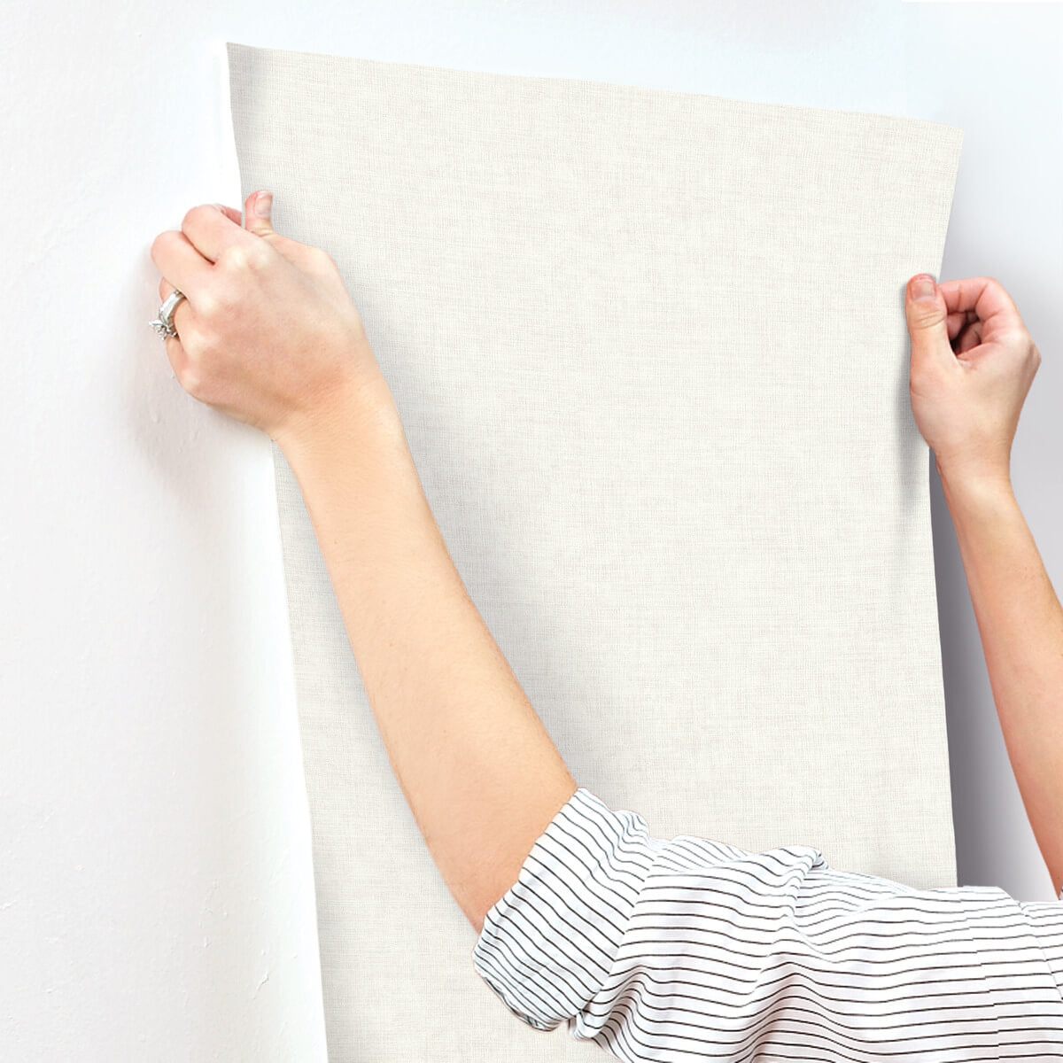 A-Street Prints Portofino Alba Weave Wallpaper - Pearl