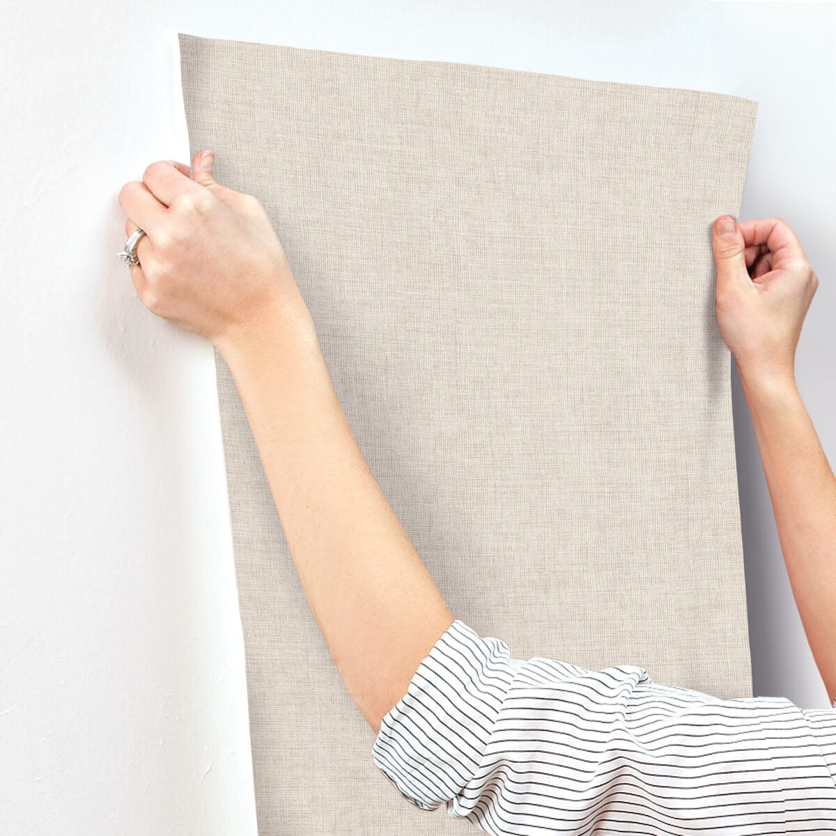 A-Street Prints Portofino Alba Weave Wallpaper Sample - Beige