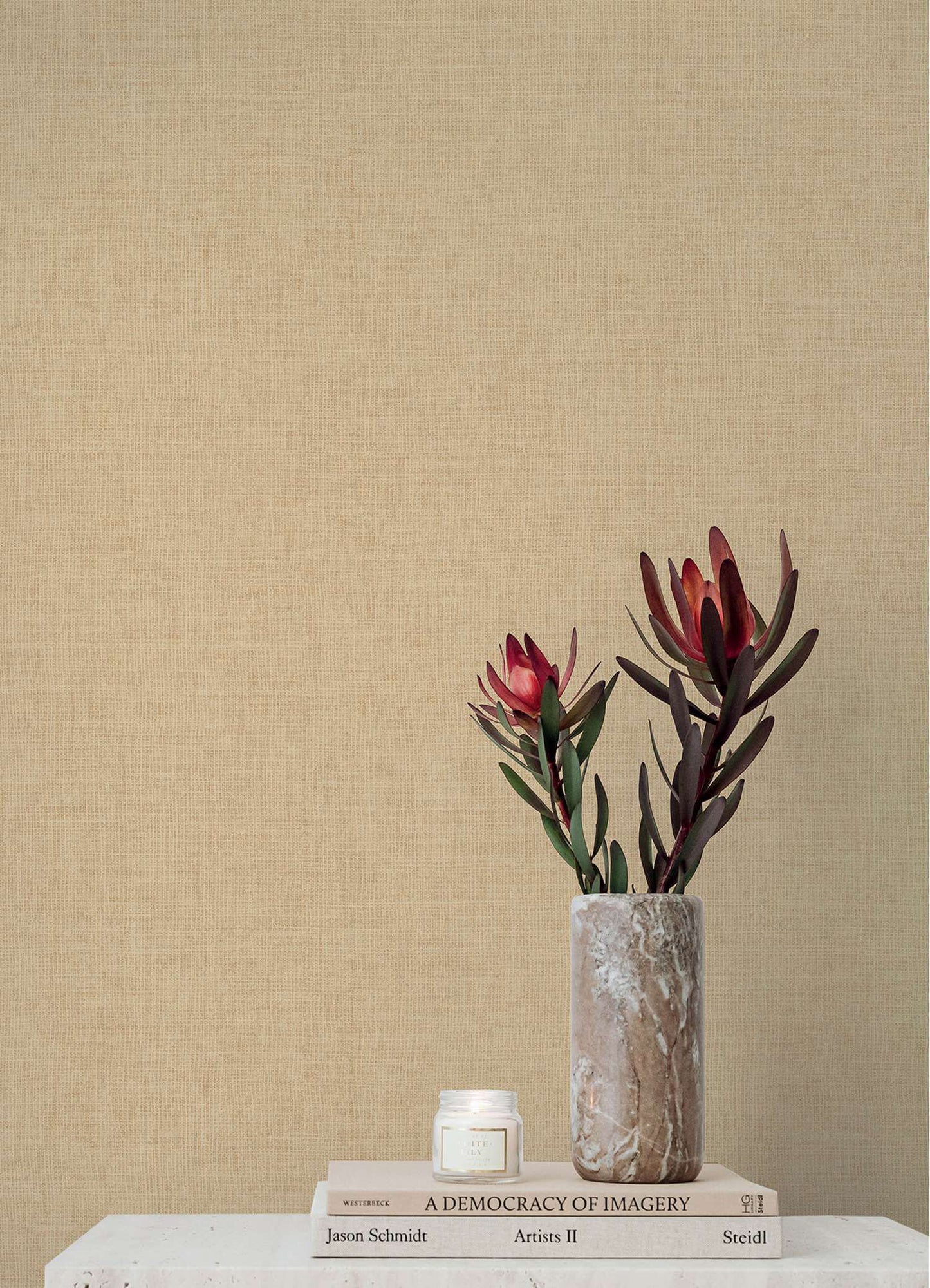 A-Street Prints Portofino Alba Weave Wallpaper Sample - Light Yellow