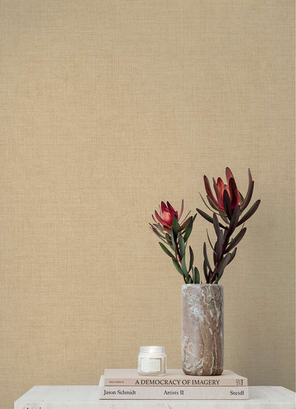 A-Street Prints Portofino Alba Weave Wallpaper Sample - Light Yellow