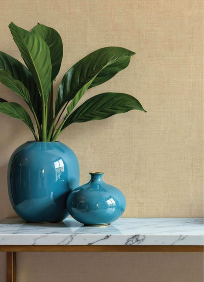 A-Street Prints Portofino Alba Weave Wallpaper Sample - Light Yellow