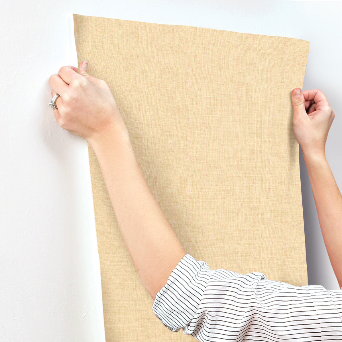 A-Street Prints Portofino Alba Weave Wallpaper Sample - Light Yellow