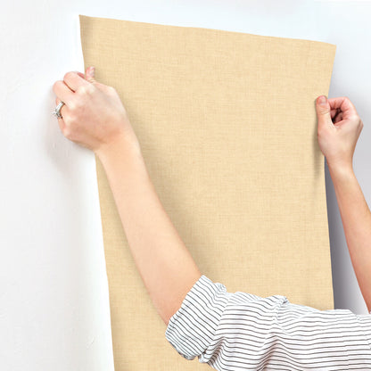 A-Street Prints Portofino Alba Weave Wallpaper Sample - Light Yellow