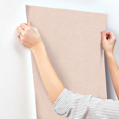 A-Street Prints Portofino Alba Weave Wallpaper Sample - Blush