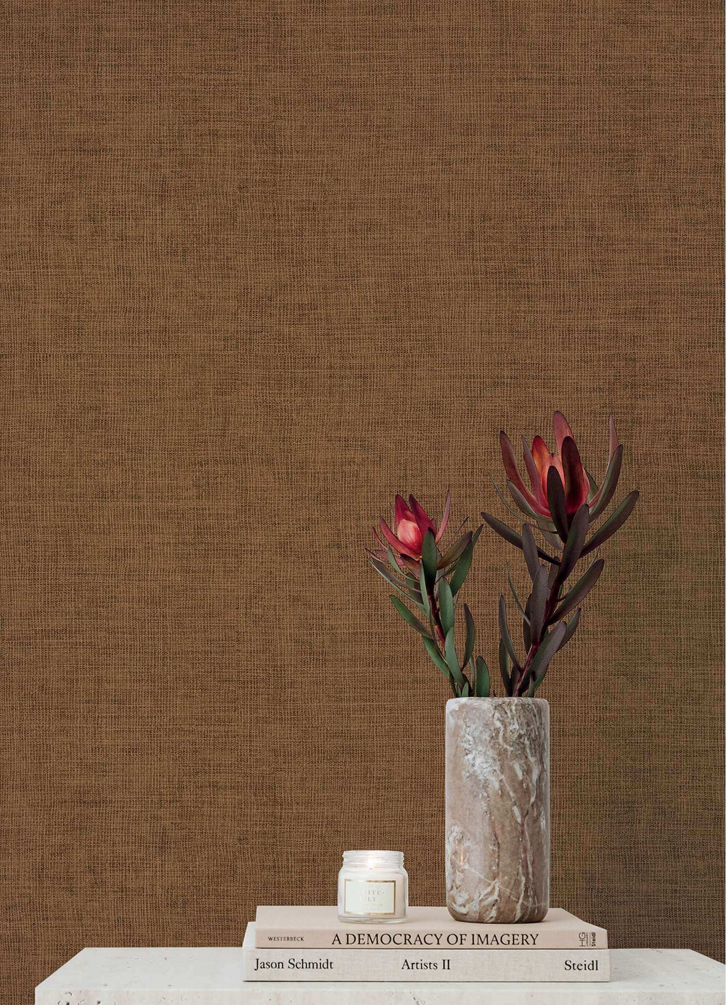 A-Street Prints Portofino Alba Weave Wallpaper - Copper