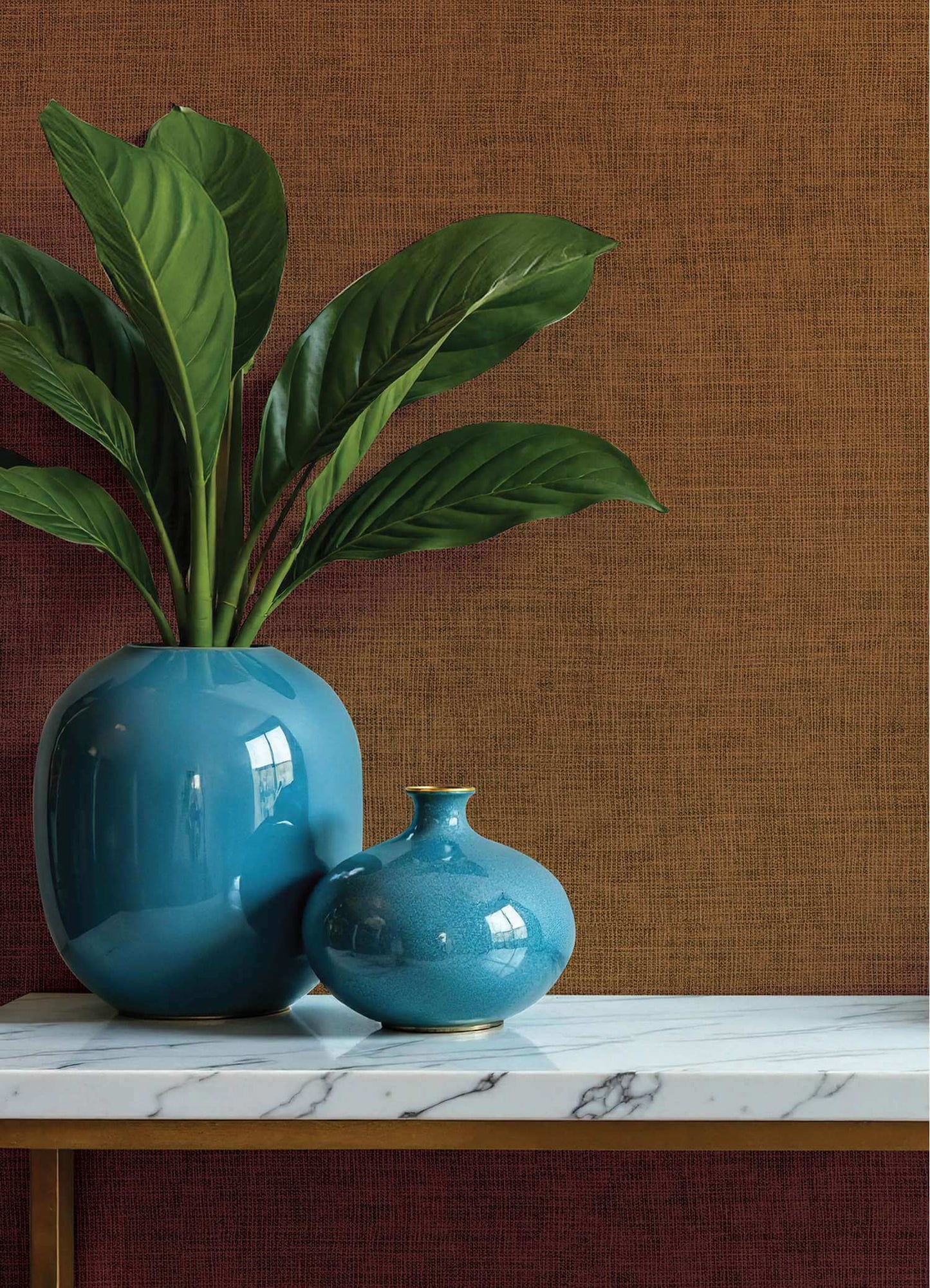 A-Street Prints Portofino Alba Weave Wallpaper - Copper