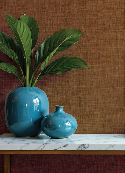 A-Street Prints Portofino Alba Weave Wallpaper - Copper