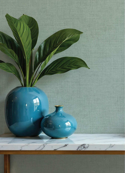 A-Street Prints Portofino Alba Weave Wallpaper Sample - Light Blue