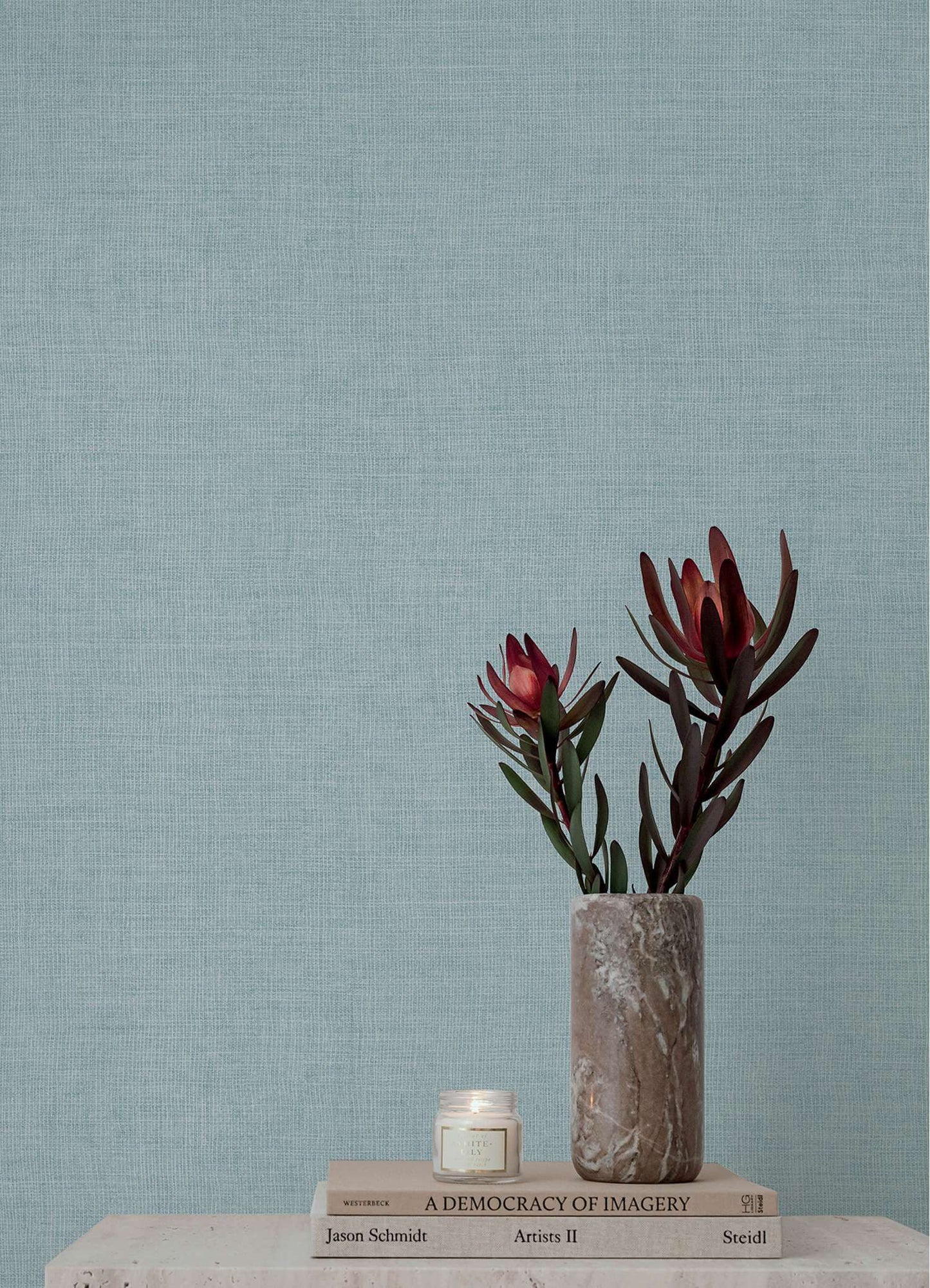 A-Street Prints Portofino Alba Weave Wallpaper - Sky Blue