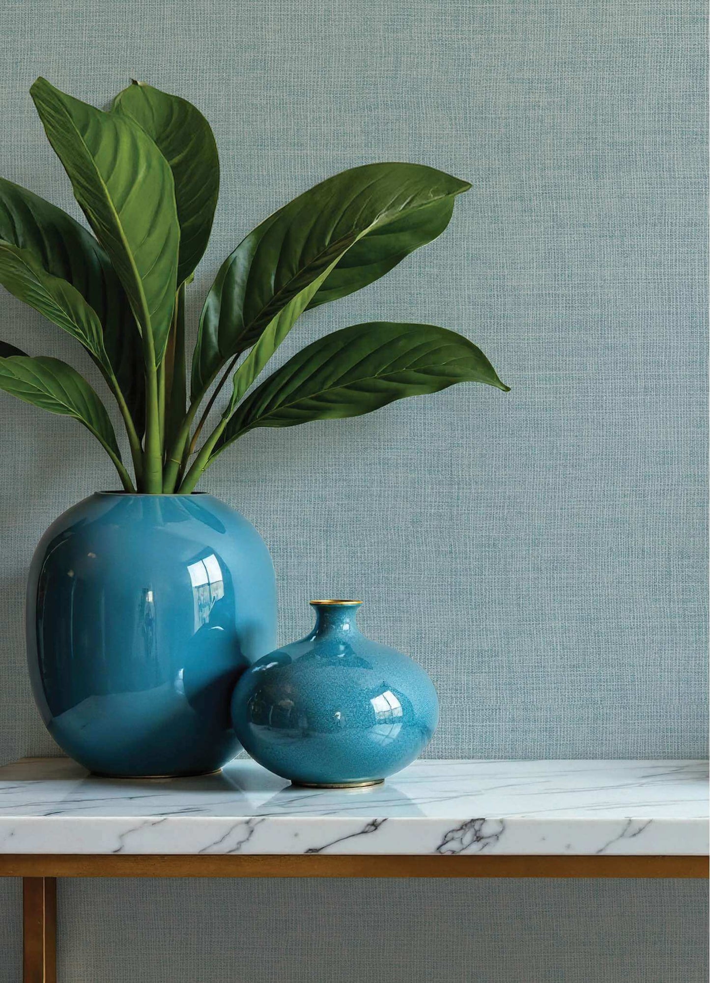 A-Street Prints Portofino Alba Weave Wallpaper - Sky Blue