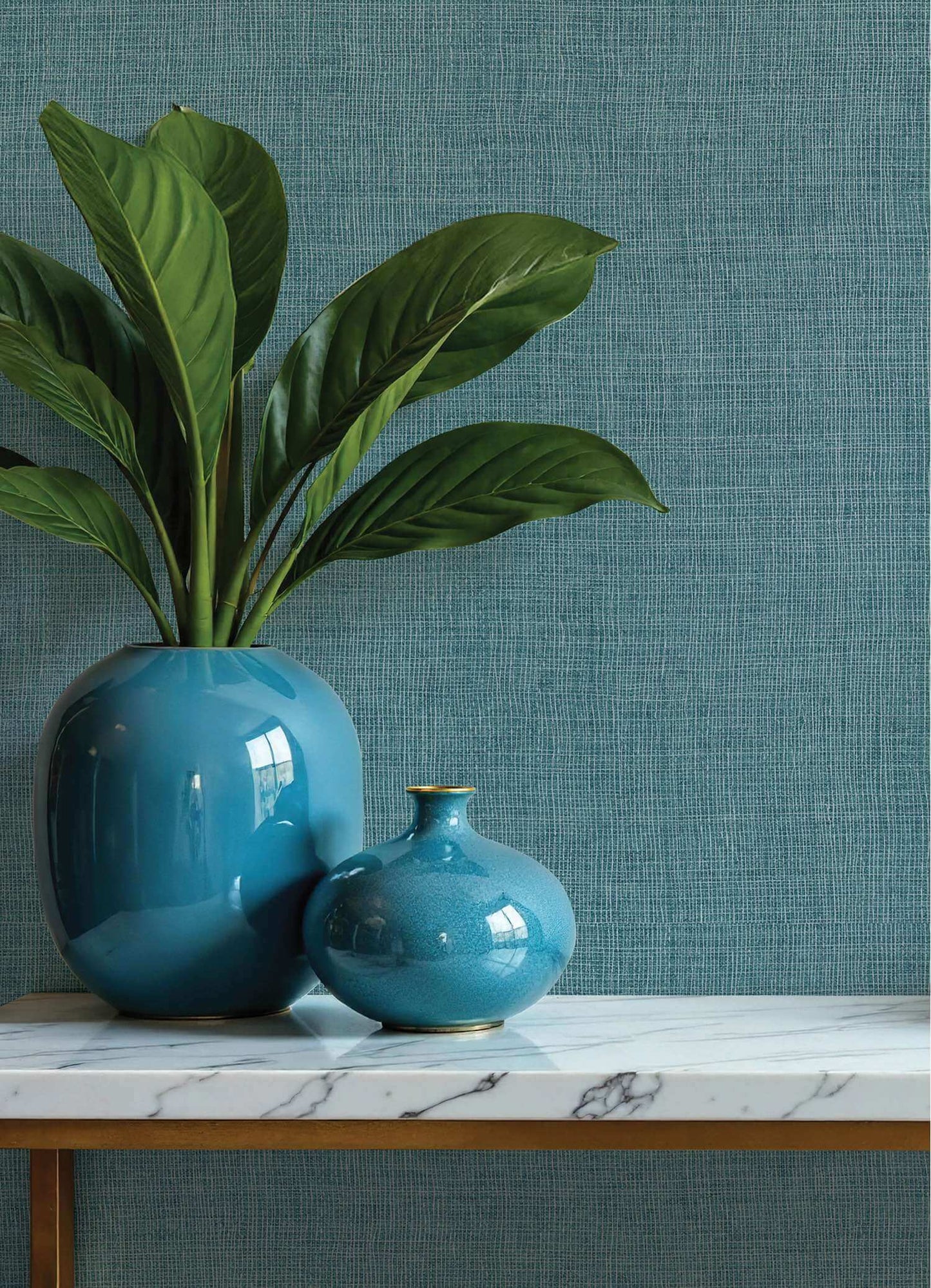 A-Street Prints Portofino Alba Weave Wallpaper Sample - Turquoise