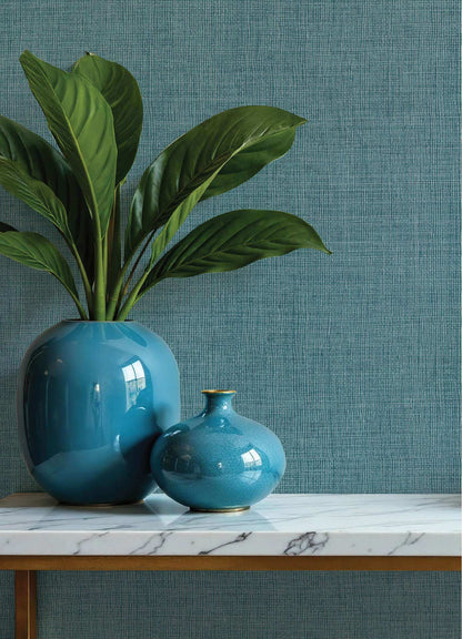 A-Street Prints Portofino Alba Weave Wallpaper Sample - Turquoise