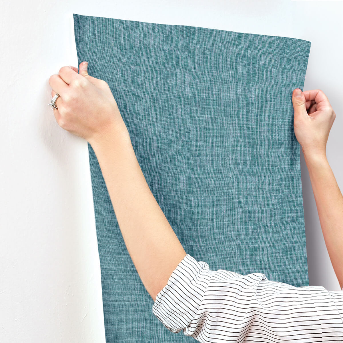 A-Street Prints Portofino Alba Weave Wallpaper Sample - Turquoise