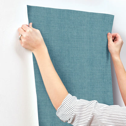 A-Street Prints Portofino Alba Weave Wallpaper Sample - Turquoise