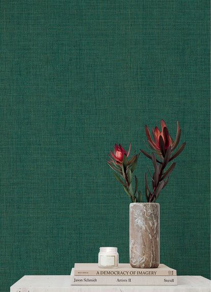 A-Street Prints Portofino Alba Weave Wallpaper Sample - Evergreen