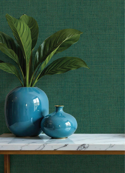 A-Street Prints Portofino Alba Weave Wallpaper Sample - Evergreen