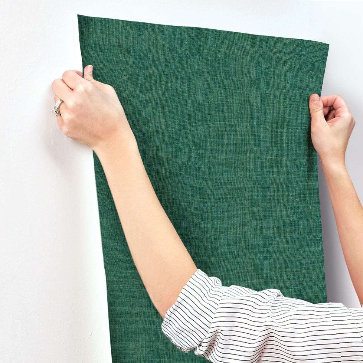 A-Street Prints Portofino Alba Weave Wallpaper Sample - Evergreen