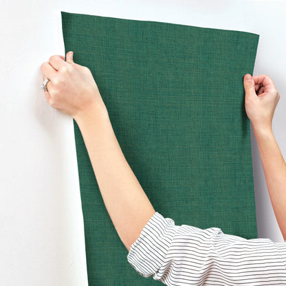 A-Street Prints Portofino Alba Weave Wallpaper Sample - Evergreen