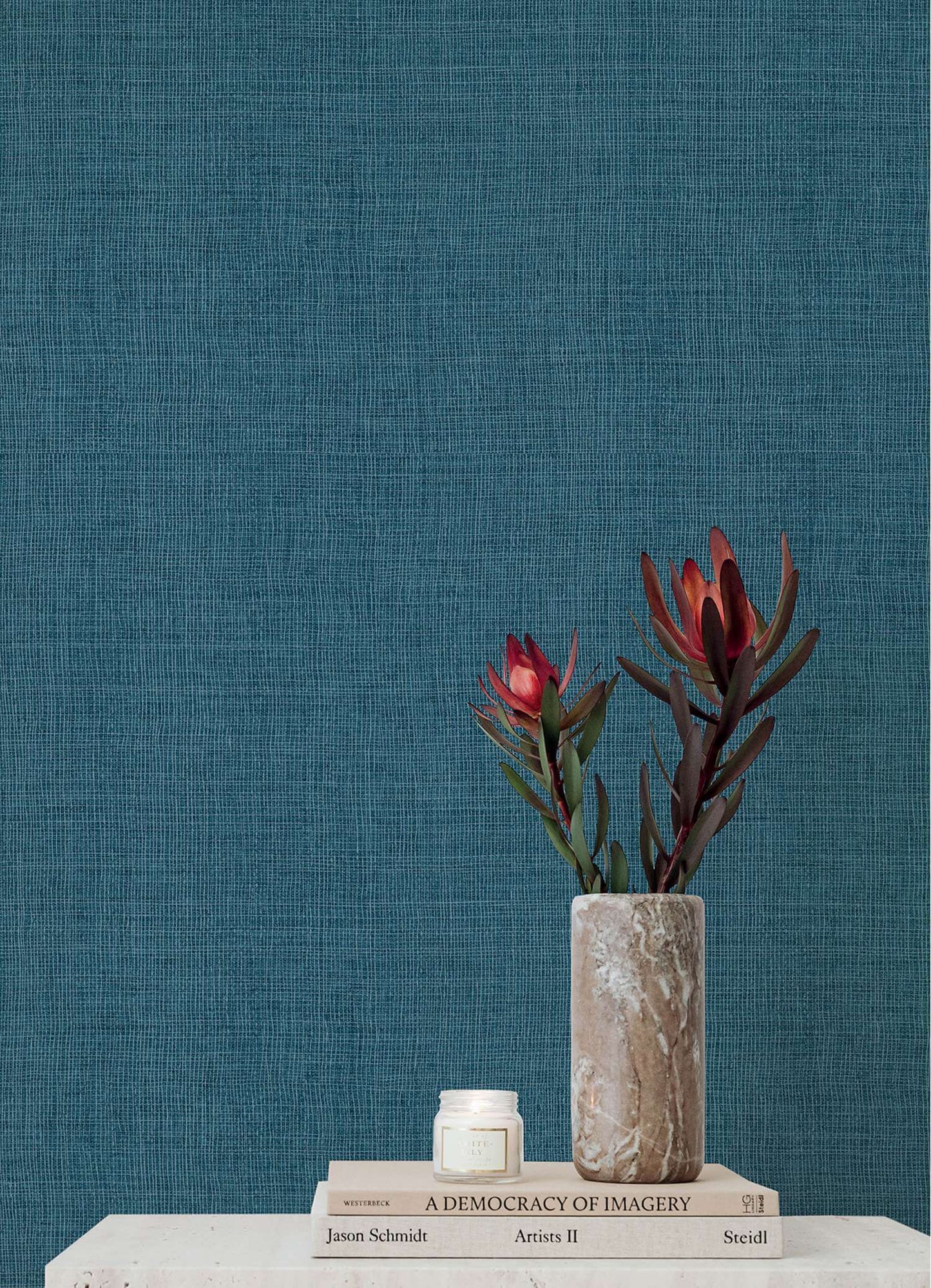 A-Street Prints Portofino Alba Weave Wallpaper - Dark Blue
