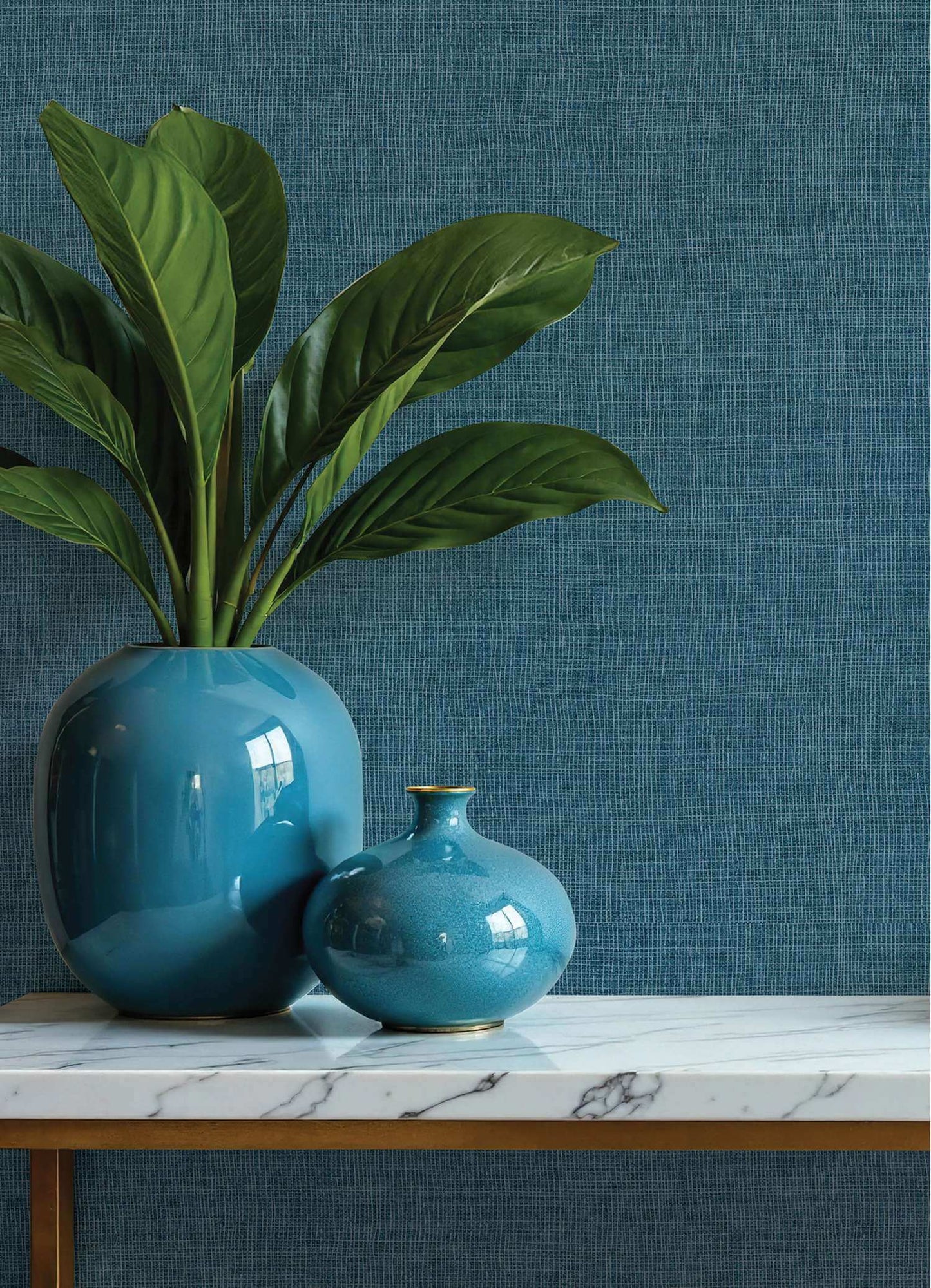 A-Street Prints Portofino Alba Weave Wallpaper - Dark Blue