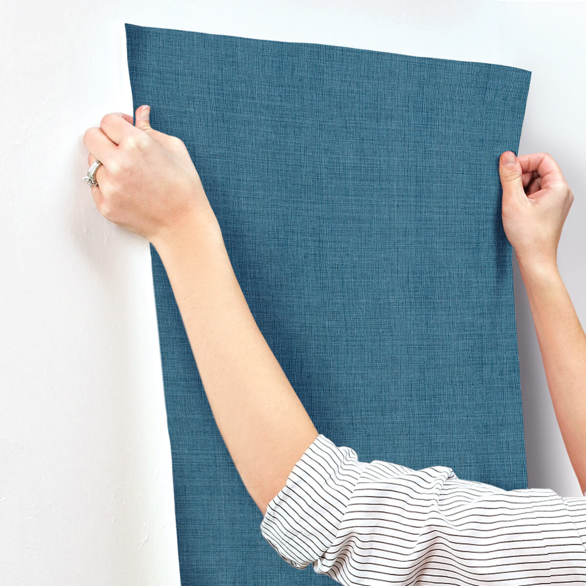 A-Street Prints Portofino Alba Weave Wallpaper - Dark Blue