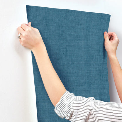 A-Street Prints Portofino Alba Weave Wallpaper - Dark Blue