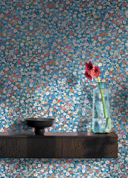 A-Street Prints Portofino Prato Floral Wallpaper Sample - Blue